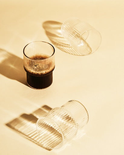 Ribbed Iced Coffee Glass